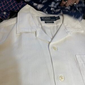 Mens large Polo white casual resort style shirt